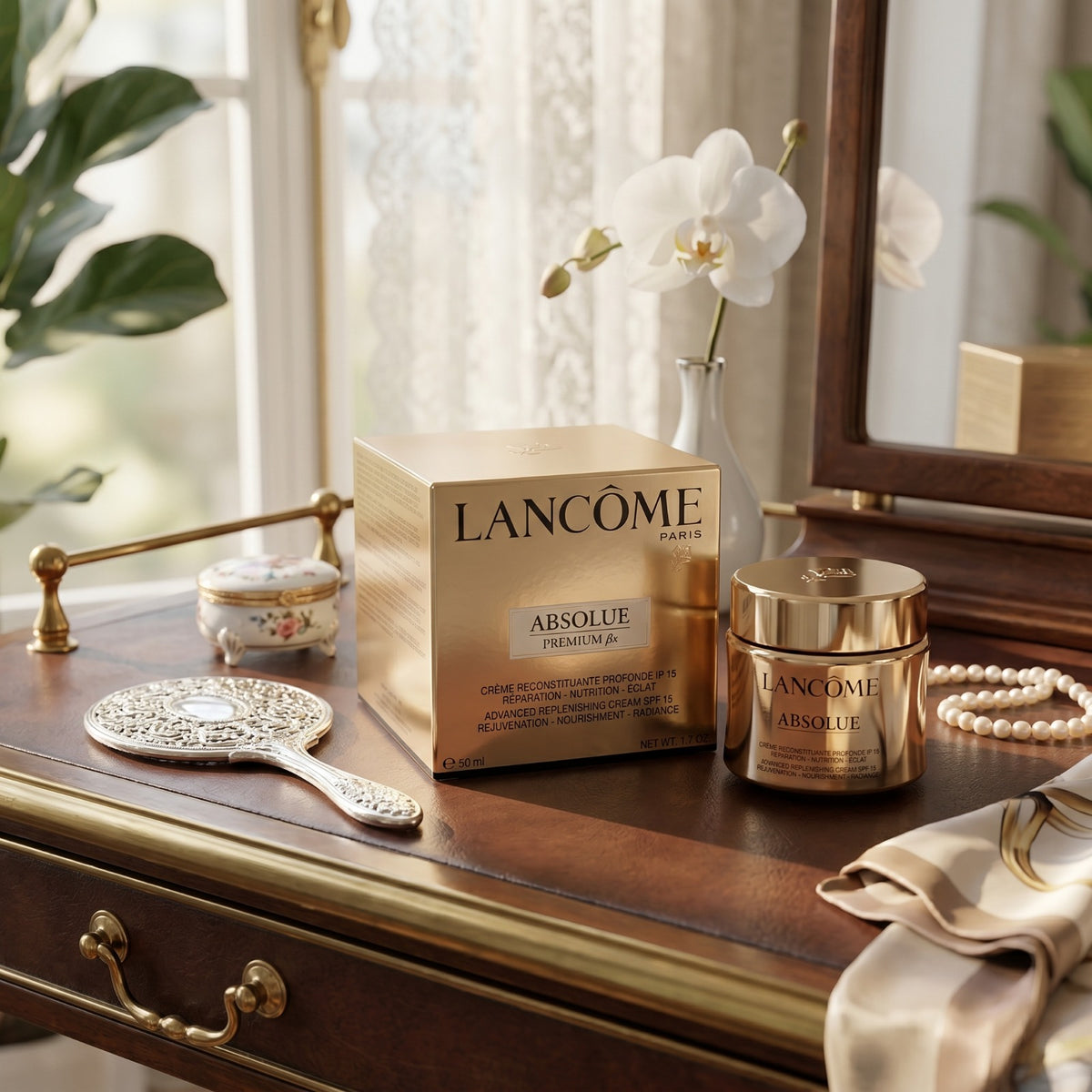 Lancôme Absolue Premium Bx SPF 15 50ml luxury replenishing face cream with jar and box