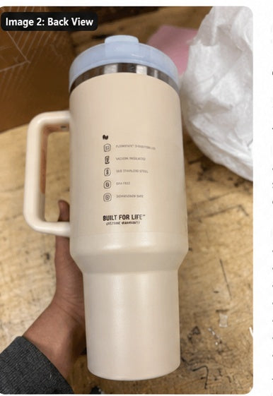 40 oz Quencher-Style Insulated Tumbler with Handle & Straw